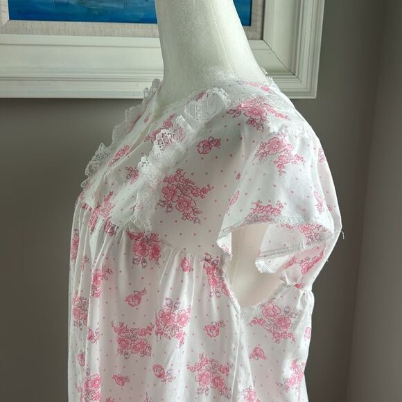 Vintage Pink Floral Short Nightgown Large - Picture 5 of 10